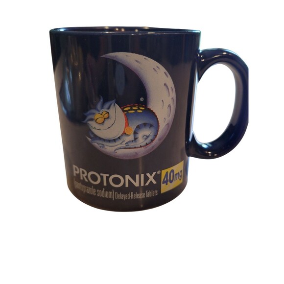 Protonix Medical Pharmaceutical Mug Advertising Promotional Large Sleeping READ - Picture 1 of 8